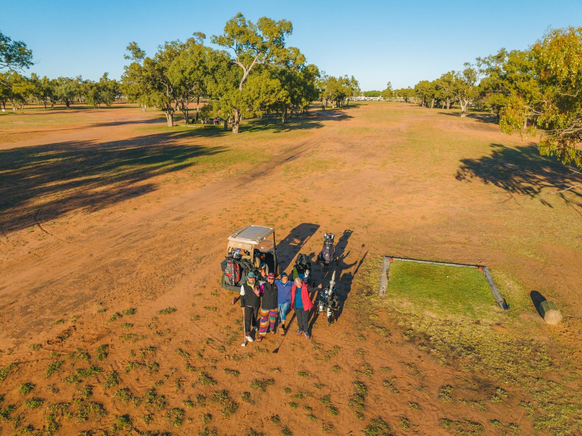 Group of Outback Queensland Masters Players out on the course